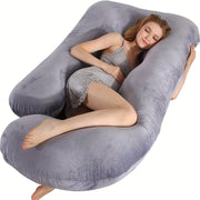 Pregnancy Pillow C-Shaped Belly Support Velvet Removable Washable Cover for Side Sleeping