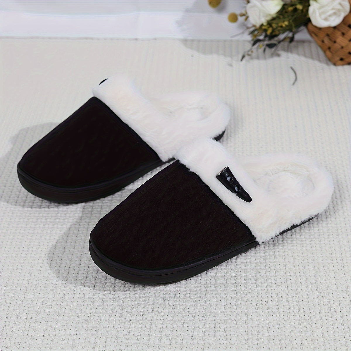 Women's Warm Plush Indoor Slippers, Non-slip Cozy Soft Sole Slides