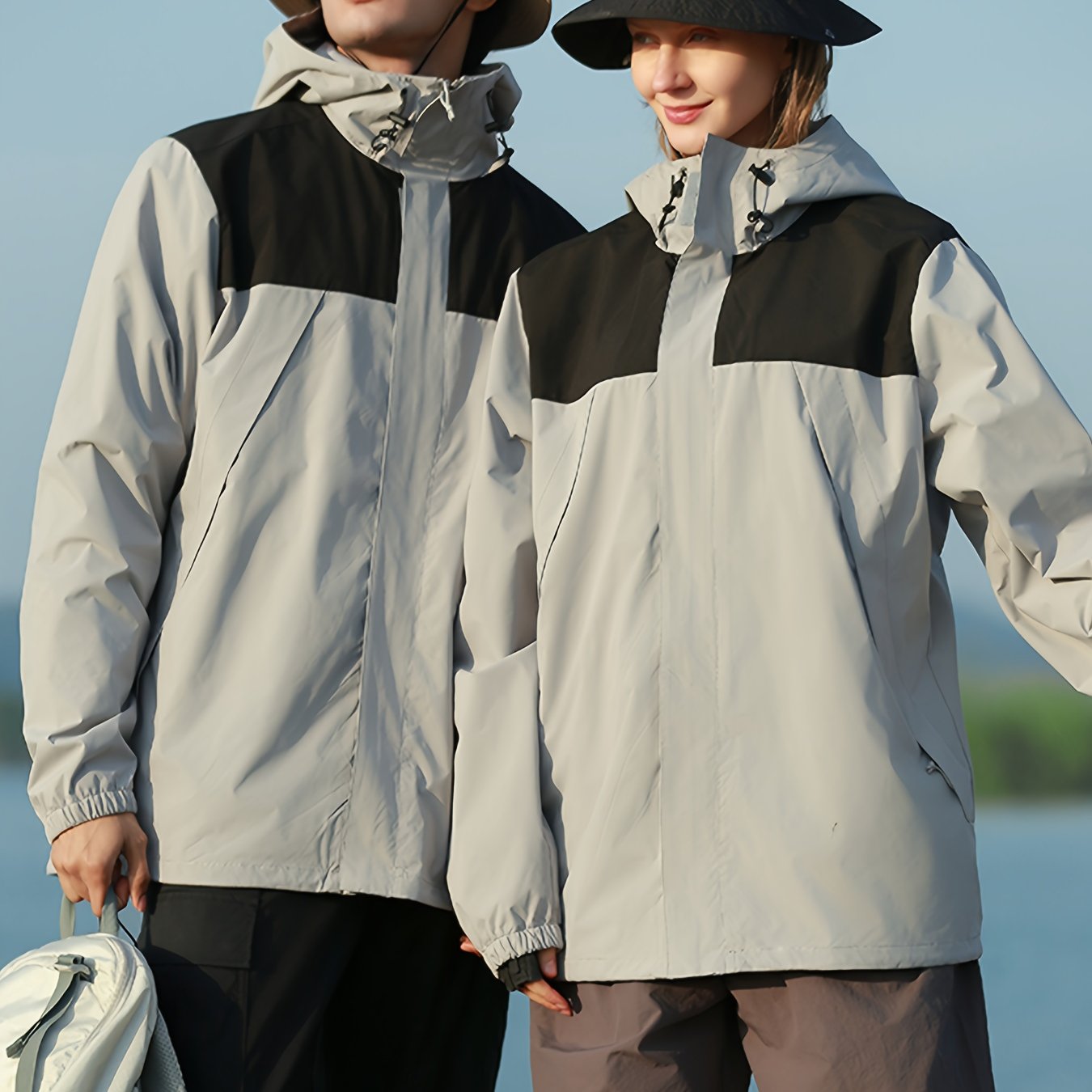 Ayollar uchun kuz qish shamol o'tkazmaydigan kapşonli tashqi kurtka, zipli cho'ntaklar bilan