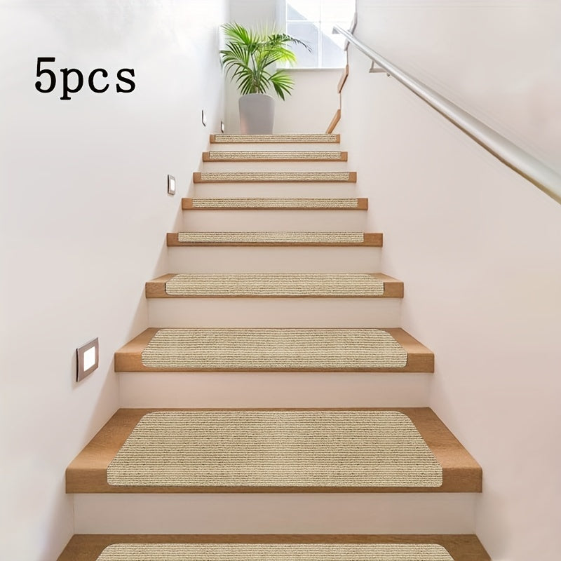 5/10pcs Self-Adhesive Washable Wooden Stair Treads 28x8.8 Inches
