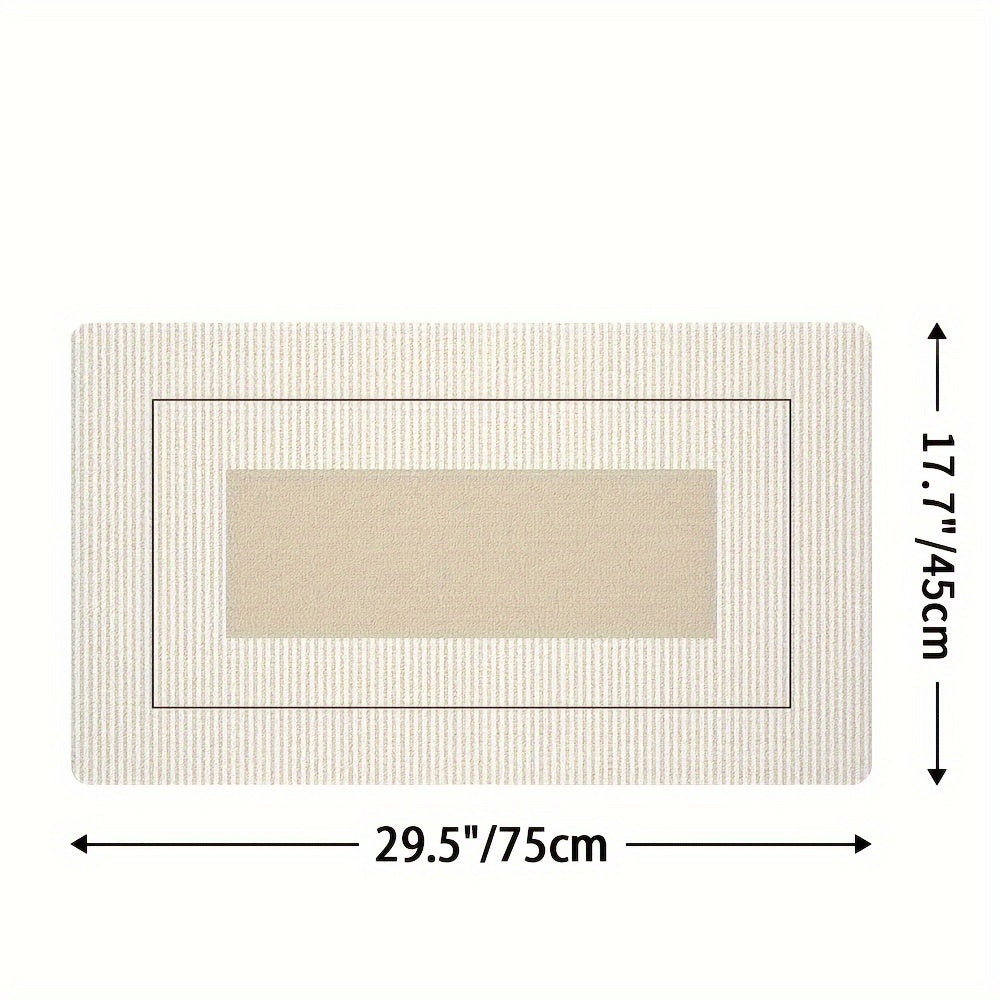 Non-Slip Stain-Resistant Polyester Kitchen Rug Absorbent Easy to Clean