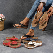 Women's Sandals Slip-On Open-Toe Thong with Arch Support and Soft Sole