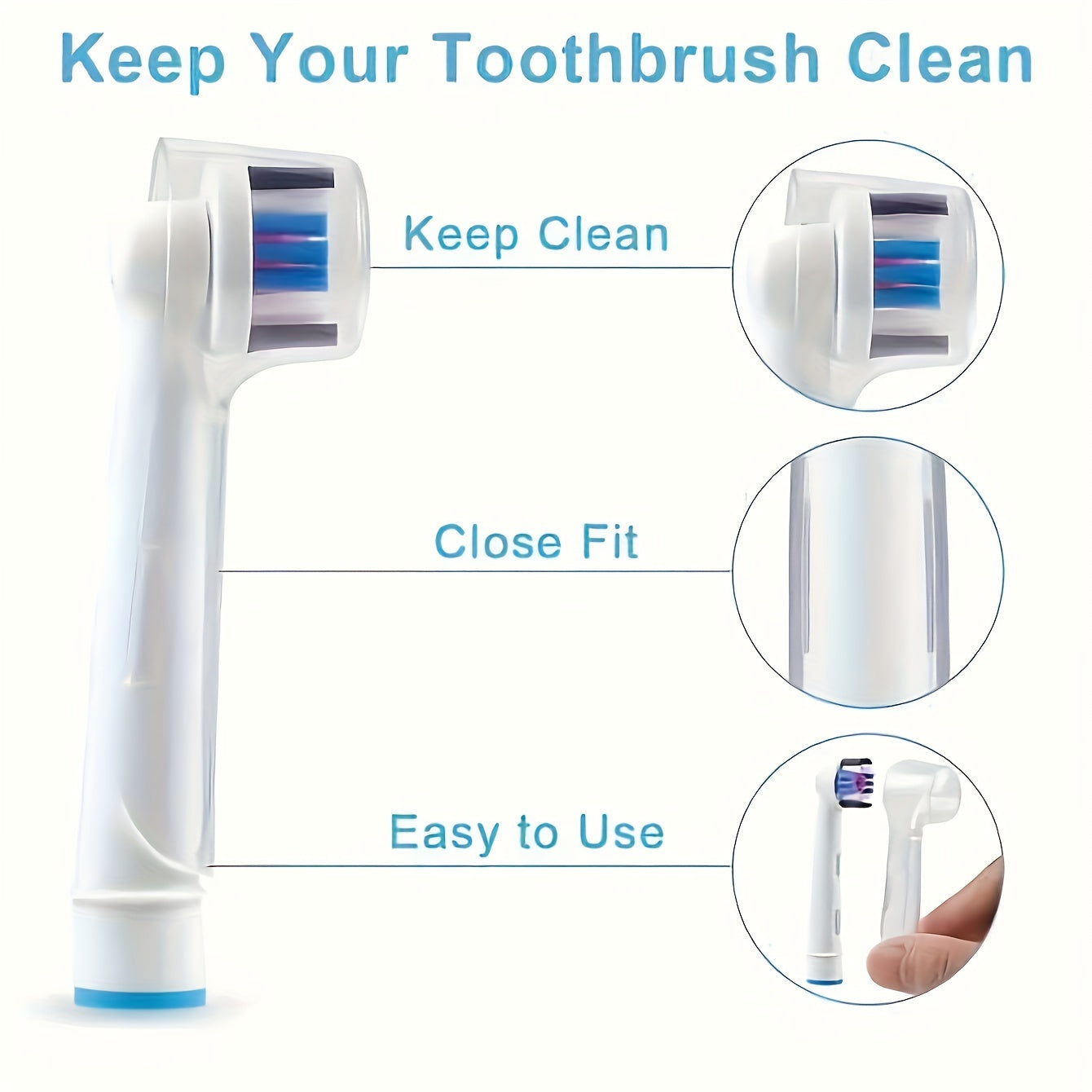 3-Pack Reusable Toothbrush Head Covers Travel Cases Protective Caps for Camping