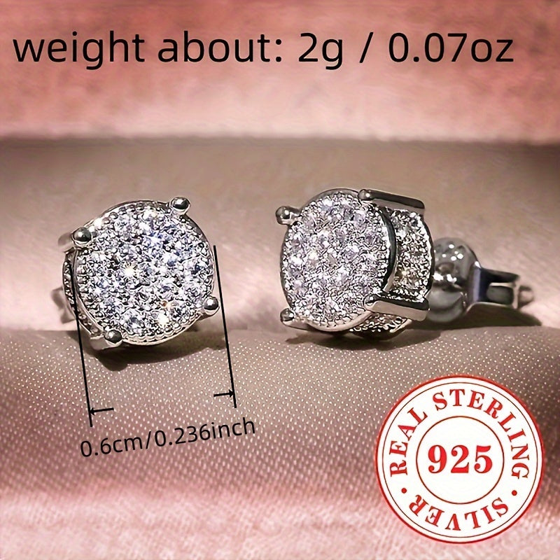 Women's Silver Earrings with Zirconia 2g Sterling Silver Jewelry