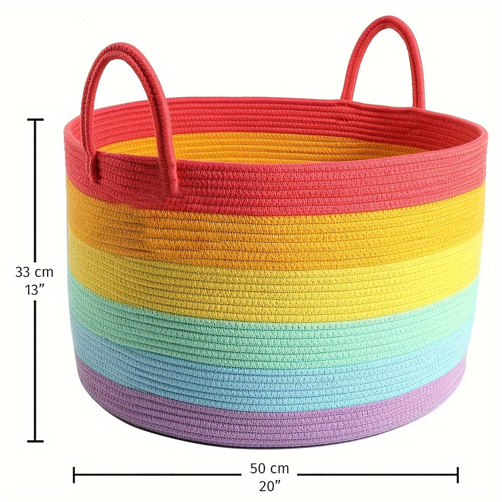 Large Capacity Rainbow Storage Basket for Holiday Gift Organizer