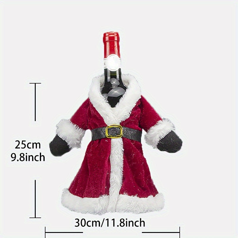 Christmas Red Wine Bottle Cover with Leak-Proof Travel Case and Cute Polyester Sweater Design