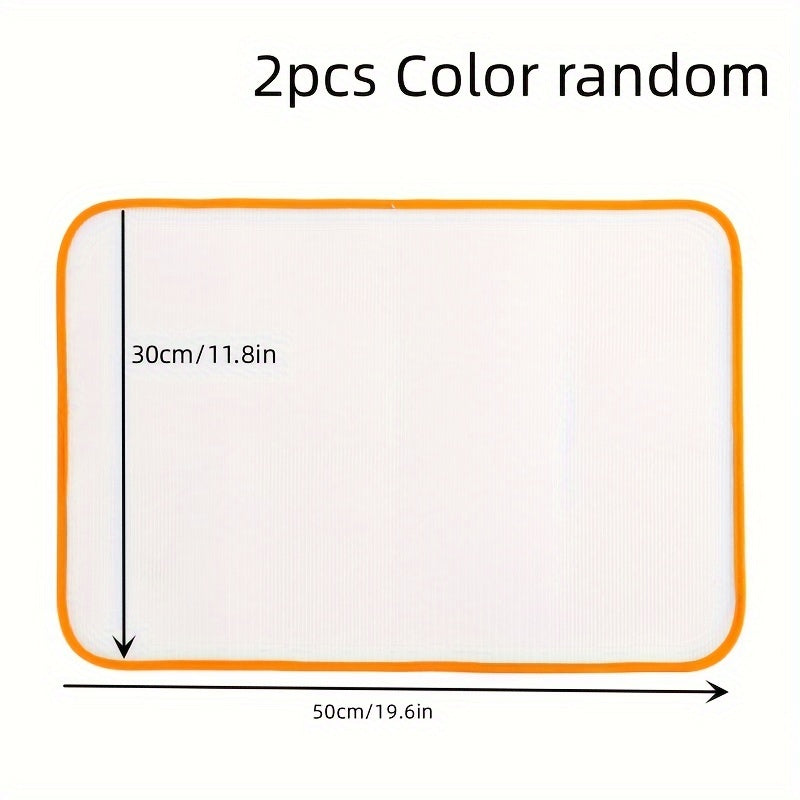 2 ta tasodifiy tartibda to'qilgan PVC dazmol matolari - uyda oson dazmol qilish uchun issiqqa chidamli qoplama va izolyatsiya pad, stressdan xoli tajriba uchun oshxona jihozlari