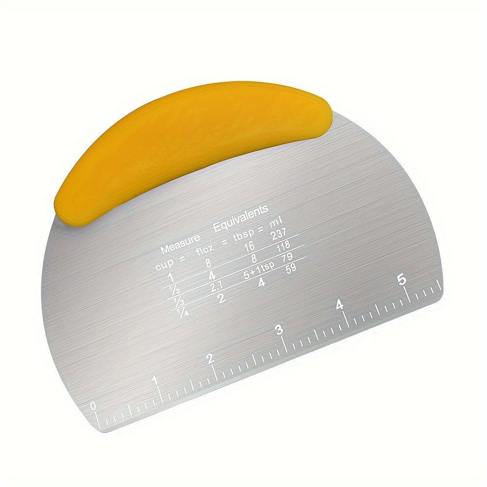 Stainless Steel Dough Scraper with Measurement Marks for Baking and Pastry