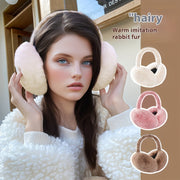 Winter Warm Plush Earmuffs for Women Windproof Foldable Ear Warmer Cozy Polyester