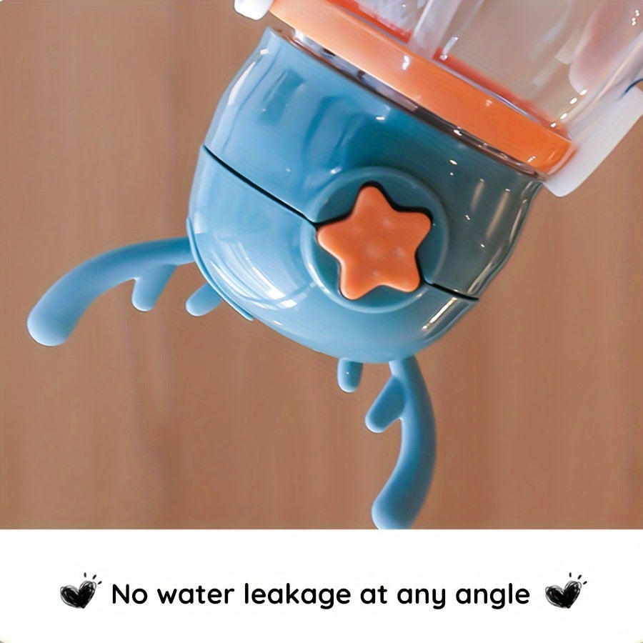 Kids Water Bottle 600ml Antler-Shaped with Straw Sturdy Eco-Friendly for Boys Girls