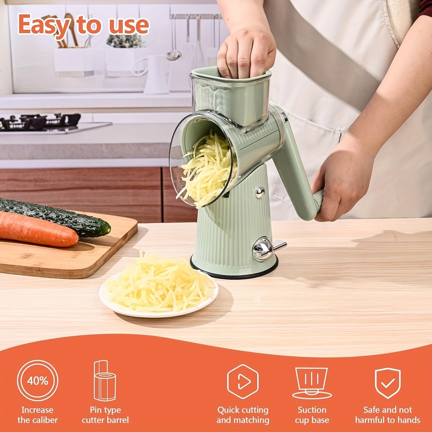 Multi-Functional 5-in-1 Vegetable Slicer with Grater Dicer Shredder and Storage