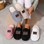 Women's Fuzzy Soft Fabric Slippers with Fluffy Lining for All Seasons