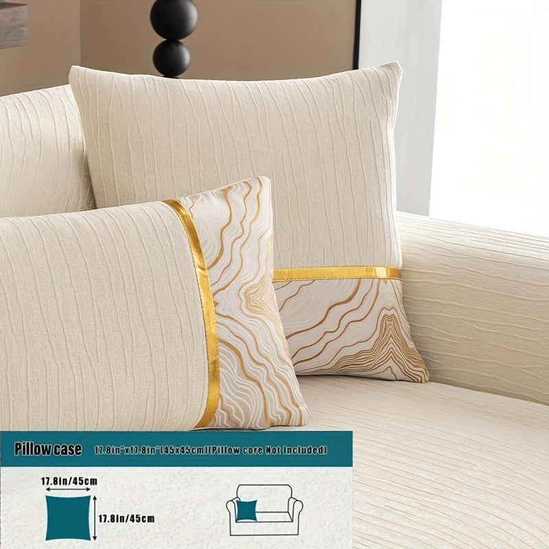 Chenille Sofa Cover for All Seasons Pet-Friendly Non-Slip Fits 1-4 Seater L-Shaped Contemporary