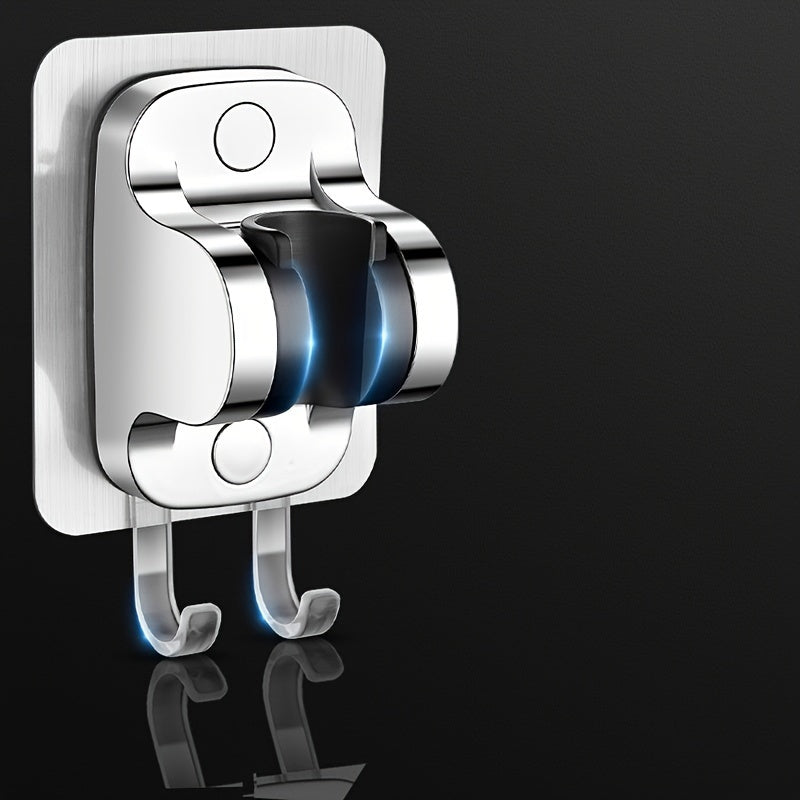 Juego de soporte para cabezal de ducha con acabado en cromo, base ajustable, flexible, con rociador de mano