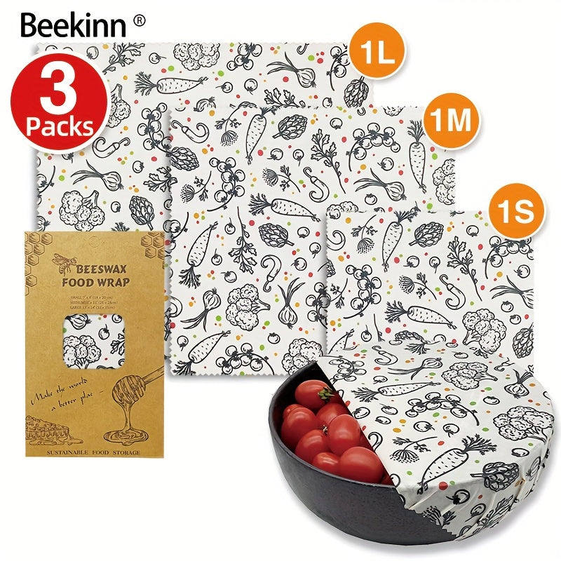 Eco-Friendly Beeswax Wraps for Food, Sustainable Zero Waste Gift