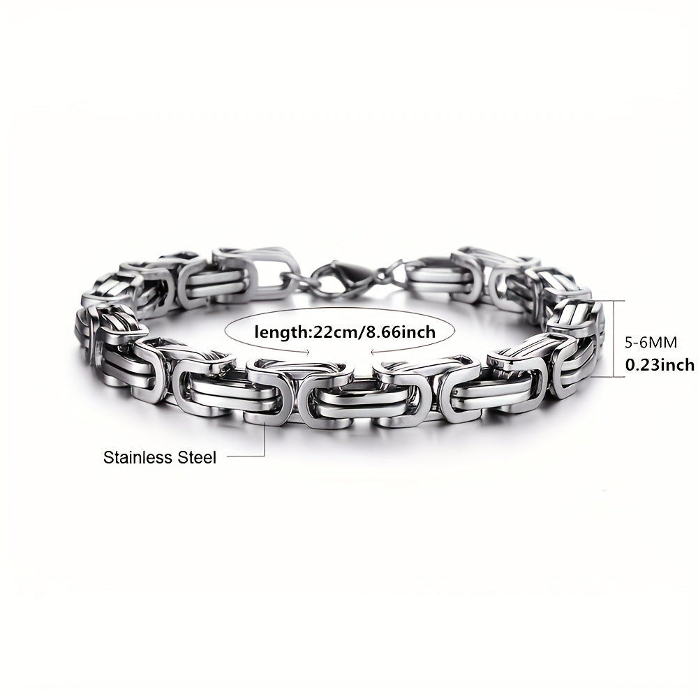 Men's Stainless Steel Chain Bracelet 21cm Hip Hop Jewelry Classic Fashion