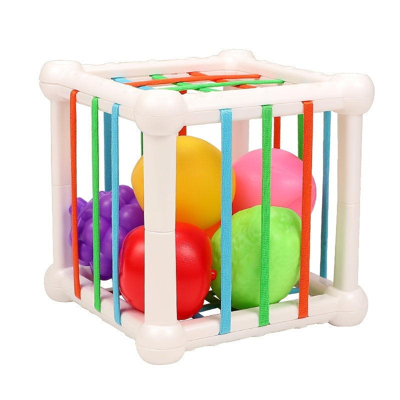 Educational Wooden Cube Toy for Shape and Color Recognition, Finger Grip Training, Early Learning