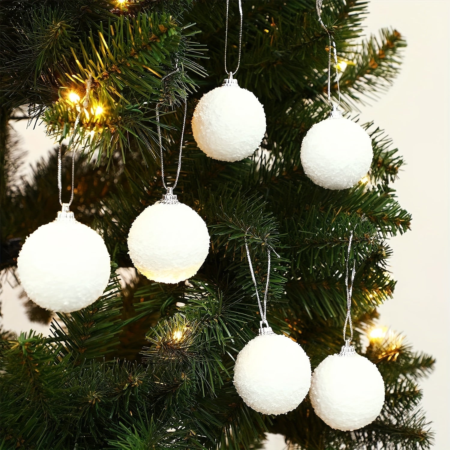 24 Christmas Snowball Ornaments Foam Balls for Tree Decoration 3.99cm