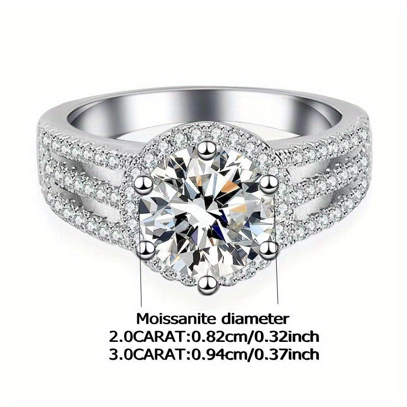 Moissanite Engagement Ring for Wedding Proposal Anniversary Gift
