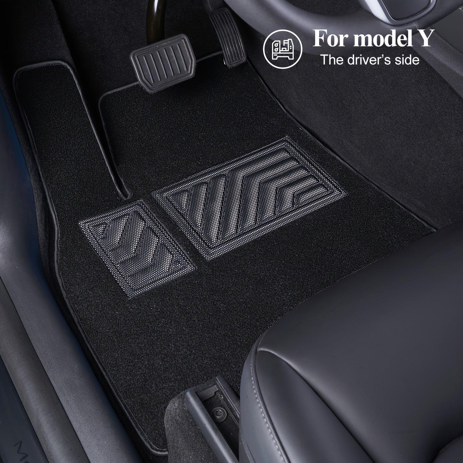 Car Floor Mats All-Weather Anti-Slip Carpet Set for Model Y Rear Front