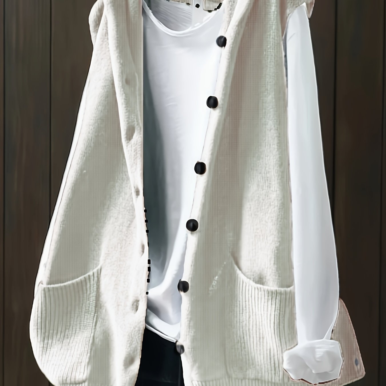 Women's Sleeveless Sweater Vest with Pockets and Double Button Front Orange