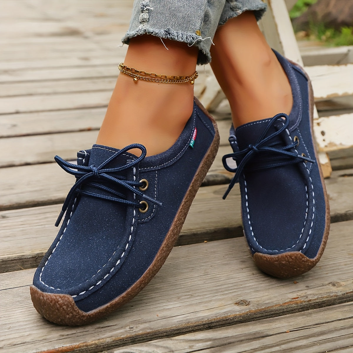 Women's Lightweight Non-Slip Casual Loafers Black Faux Slip-On Shoes