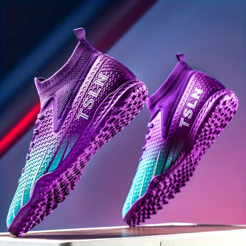 Мужские высокие футбольные бутсы для травы, дышащие, противоскользящие, для уличных тренировок