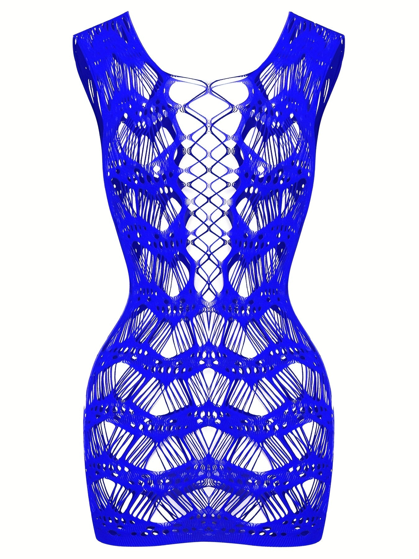 Women’s Sexy Lingerie Short Dress with Ripped Straps and Hollow Out Design