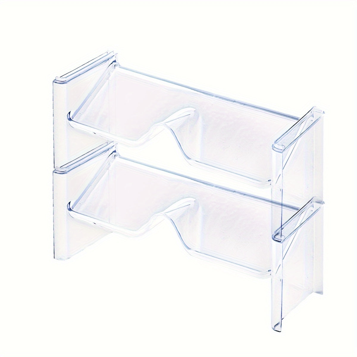 Ochiq plastmassa stackable ko‘zoynaklar ko‘rsatish standi 2-to‘plam shaffof akril tashkilotchisi