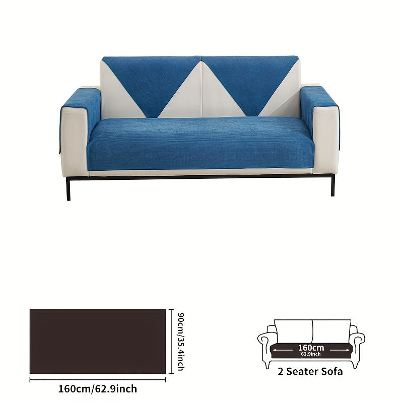 Chenille Sofa Cover Spill-Resistant Pet-Friendly Non-Slip Machine Washable Protector for Various Sofa Sizes