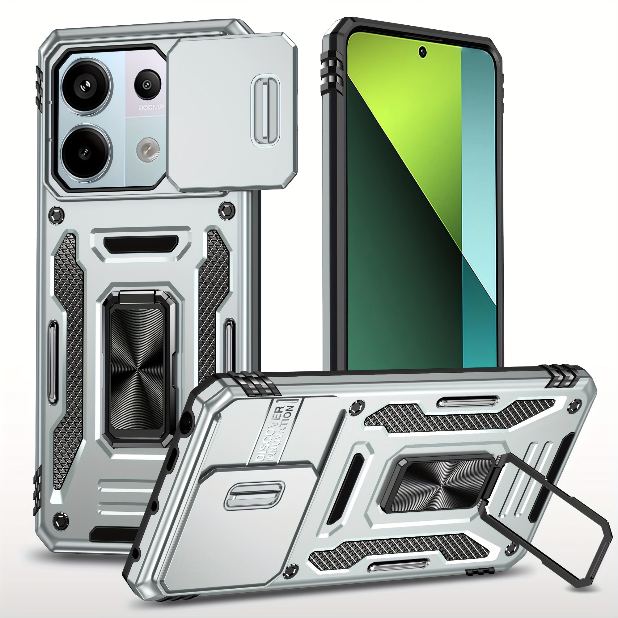 2-в-1 TPU чехол для ПК и телефона для Redmi Note 13 4G/13C Ударопрочный защитный объектив