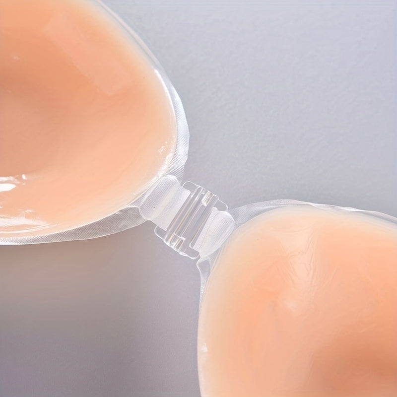 Silicone Strapless Backless Push Up Bra with Nipple Covers for Women