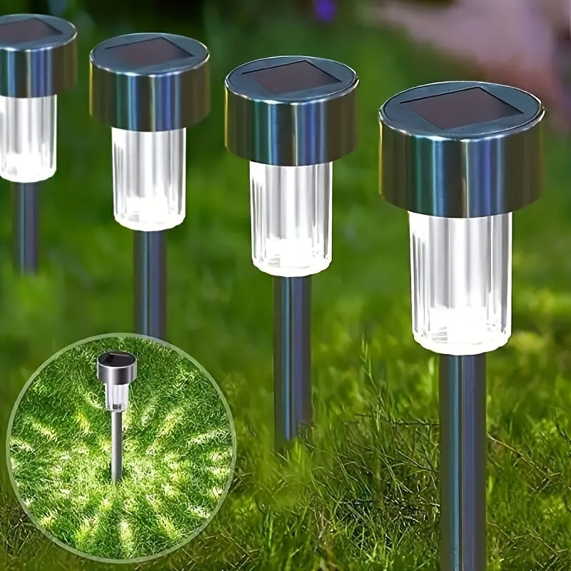 Solar Outdoor Solar Lights Path Garden Lawn Driveway Deck Yard Waterproof Stainless Steel 8 10 12 Pack