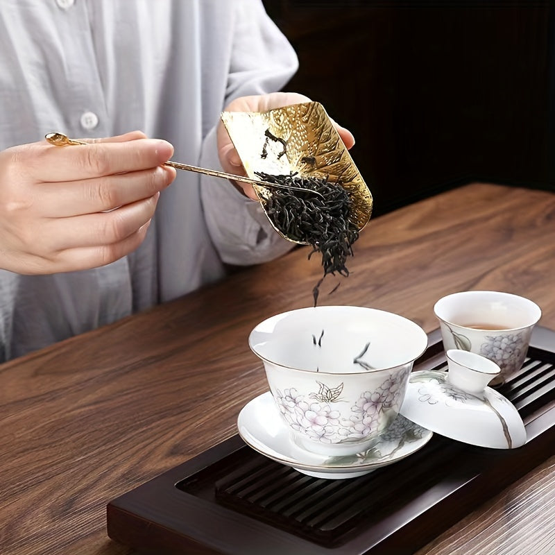 Роскошный набор металлических ложек для чая с дизайном из плетёной корзины для любителей чая