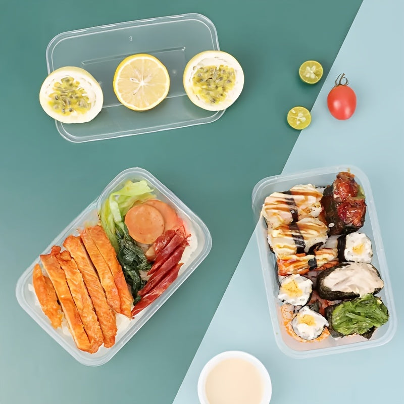 Disposable Square Takeaway Boxes with Lids, Leak-proof, Microwave Safe, 18/35/51 Pack
