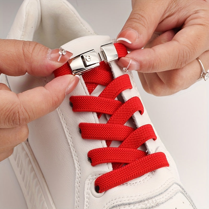 No-Tie Shoelaces with Buckles for Sneakers and Sports Shoes Acetate Pair