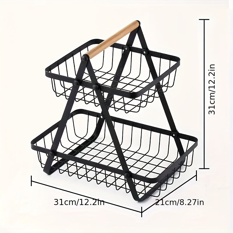 2/3 Tier Storage Basket with Drain and Removable Wire Basket for Bathroom Kitchen