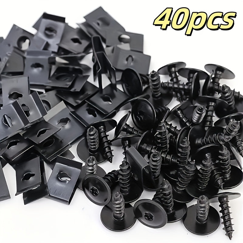 Car Metal U-Shaped Spacer Kit Self-Tapping Screws for Auto and Motorcycle