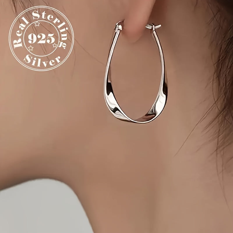 Ayollar uchun Sterling Silver Mobius Twist Hoop Earrings - Nafis va gippoallergen, Har kuni kiyish uchun ideal. Mukammal sovg'a tanlovi.