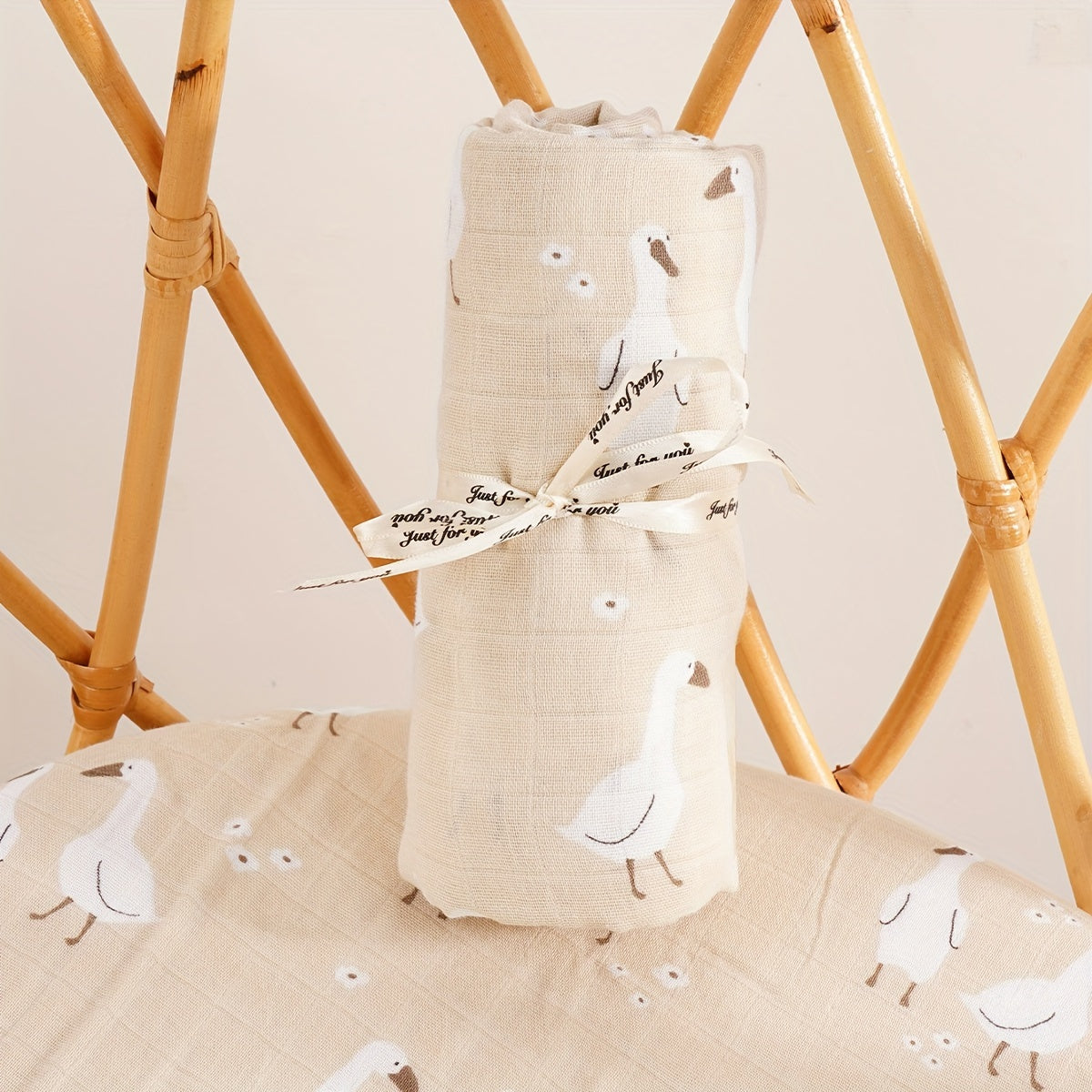 2-Layer Bamboo Cotton Muslin Blanket for Baby Home and Travel