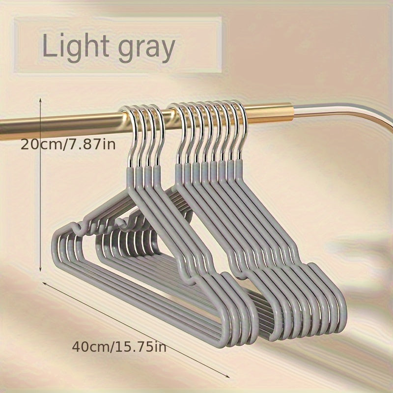 Set of 10 Non-Marking Anti-Slip Hangers for Home Use with Gel-Coated Material