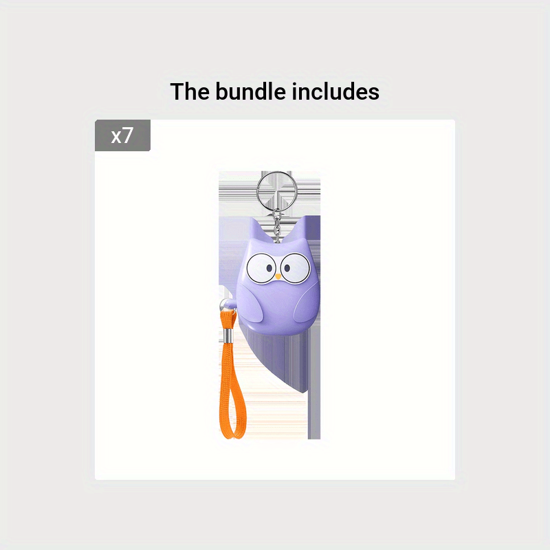 Cute Owl Personal Alarm 130dB Loud Siren LED Light Battery-Powered Safety Device