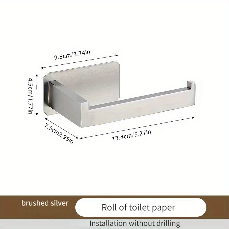 4-Piece Stainless Steel Kitchen and Bathroom Hanging Rack Set No-Drill Wall Mount