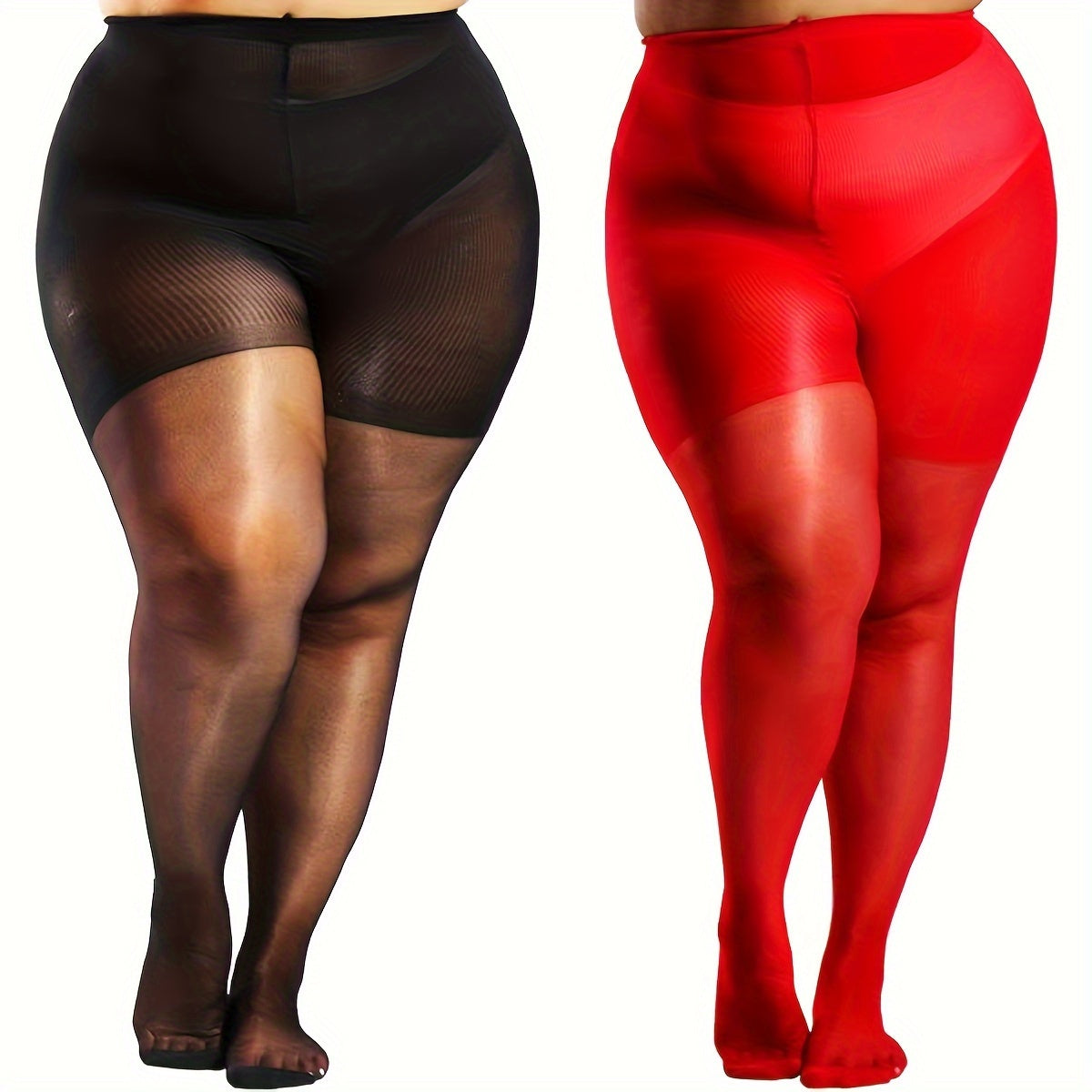 Women's Large Nylon Spandex Mesh Tights Pack of 2 Stylish Comfortable