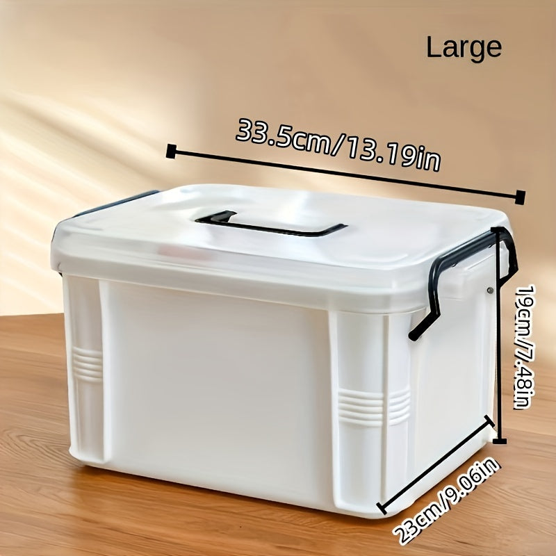 Plastic Waterproof Storage Box with Clip-On Closure for Medicines Snacks and Household Items