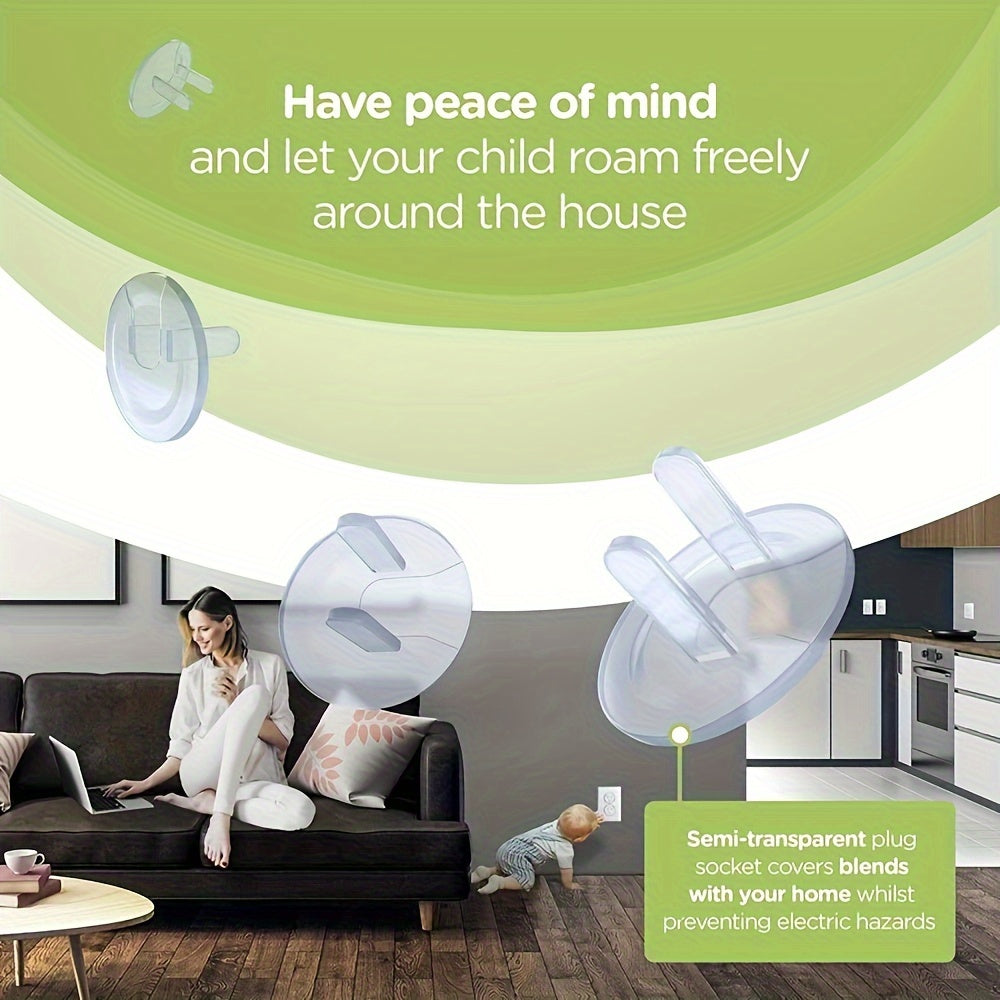 Child Safety Electrical Outlet Covers See-Through Secure for Outlets with Three Holes