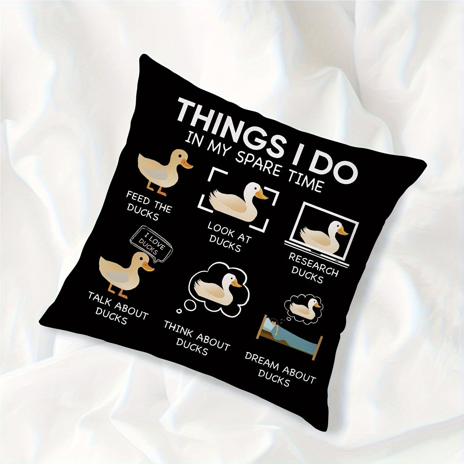 Funda de cojín divertida de pato de 45.72 cm, cojín decorativo para dormitorio y sala de estar