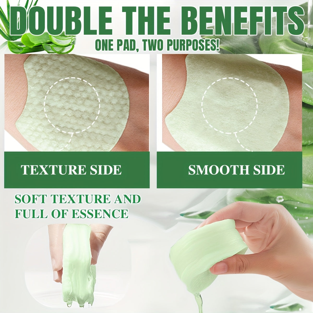 AURANY 100 Pad: Aloe Vera Glycolic/Salycilik Kislota, Uniseks Kattalar, Spirtli emas, Namlantiruvchi, Eksfoliatsiya qiluvchi, Pora kichraytiruvchi, Chuqur tozalovchi, Barcha teri turlari, Aloe Vera hidli, Qo'shimcha yo'q.