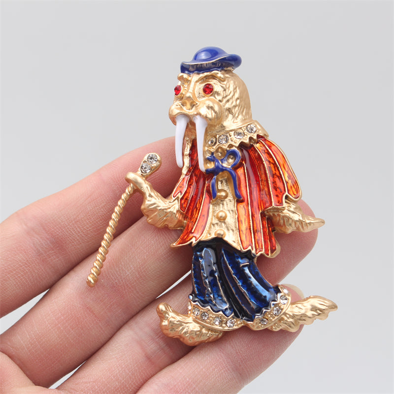 Vintage Antik Dengiz asirligi ayiqlari brosh pin emal rhinestone hayvon zargarlik buyumlari aksessuari