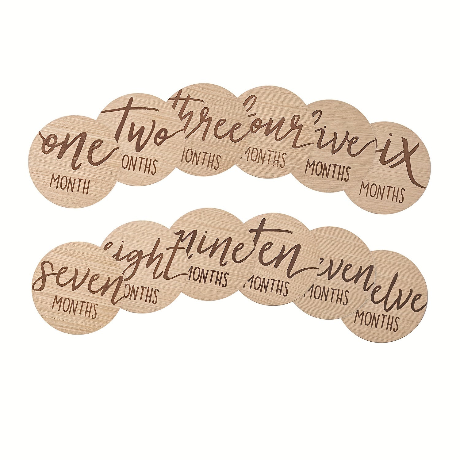 Set of 6 Monthly Milestone Cards for Baby Growth Tracking Double-Sided Photo Props